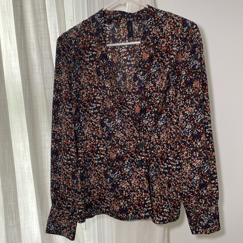 YAS Floral Button-down Blouse, S